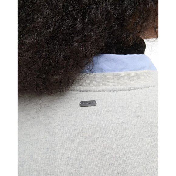 110$ Barbour Crew Neck Silverdale Pullover Sweatshirt Women's Size 6 White - Picture 4 of 5